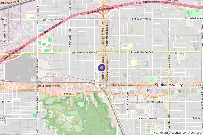 Map showing the location of Cure Medical Aesthetics in Spokane Valley, WA