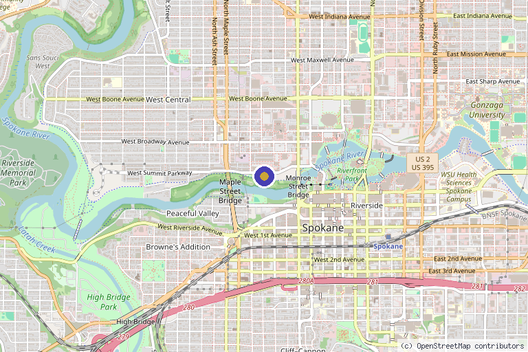 Map showing the location of Bloom Aesthetics by Zelda in Spokane, WA