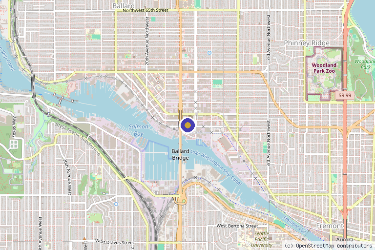 Map showing the location of Bevel Aesthetics | Ballard Injectables Medical Spa in Seattle, WA