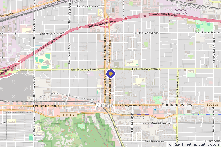 Map showing the location of WholeBody Wellness Aesthetics in Spokane Valley, WA