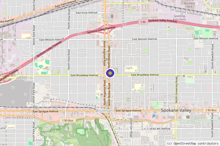 Map showing the location of Argonne Integrative Medicine in Spokane Valley, WA