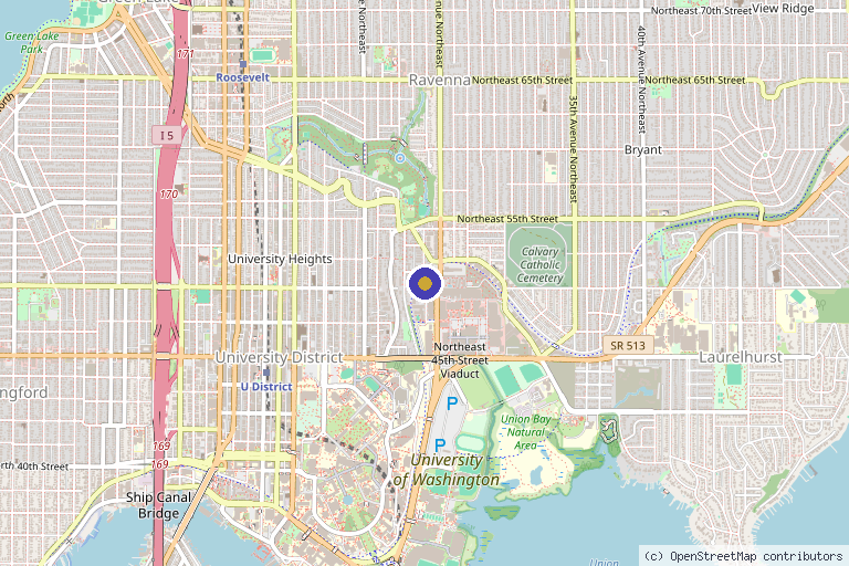 Map showing the location of Advanced Dermatology and Laser Institute of Seattle in Seattle, WA