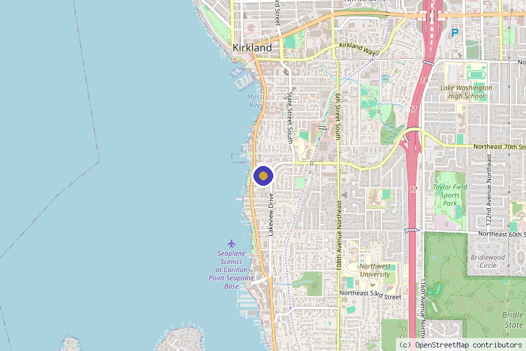 Map showing the location of Clinique Vitality in Kirkland, WA