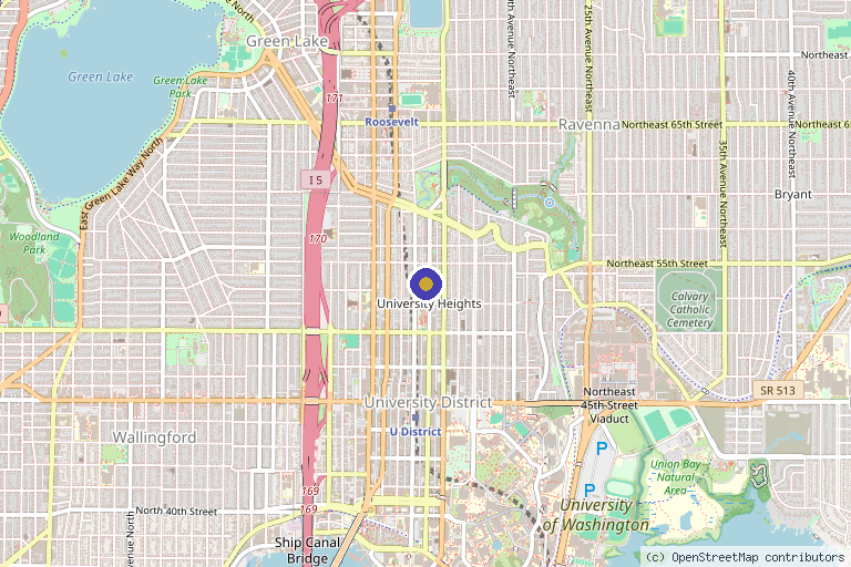 Map showing the location of Purity Medical Spa in Seattle, WA