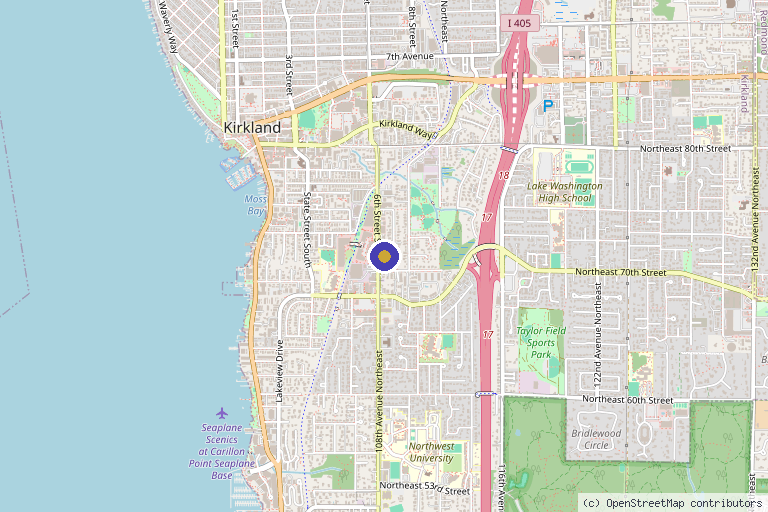 Map showing the location of Templum Aesthetics & Wellness in Kirkland, WA