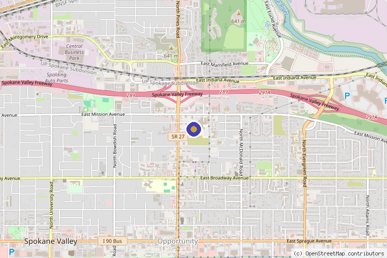Map showing the location of Stem Cell Solutions NW in Spokane, WA