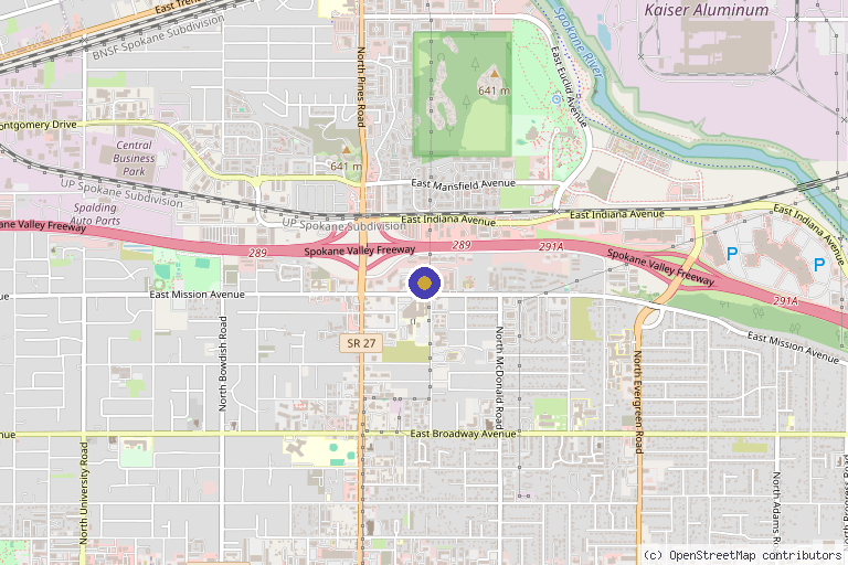 Map showing the location of Stryker Optimal Health & Wellness in Spokane Valley, WA