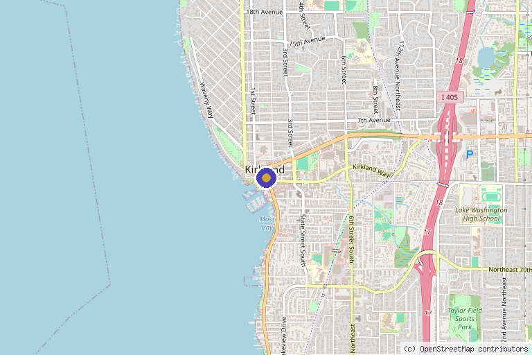 Map showing the location of Refine, MD Northwest in Kirkland, WA