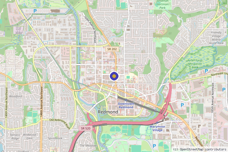 Map showing the location of West Coast Men's Health - Redmond in Redmond, WA