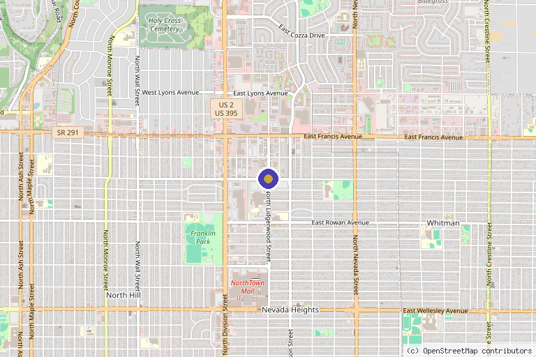 Map showing the location of Center for Regenerative & Performance Medicine in Spokane, WA