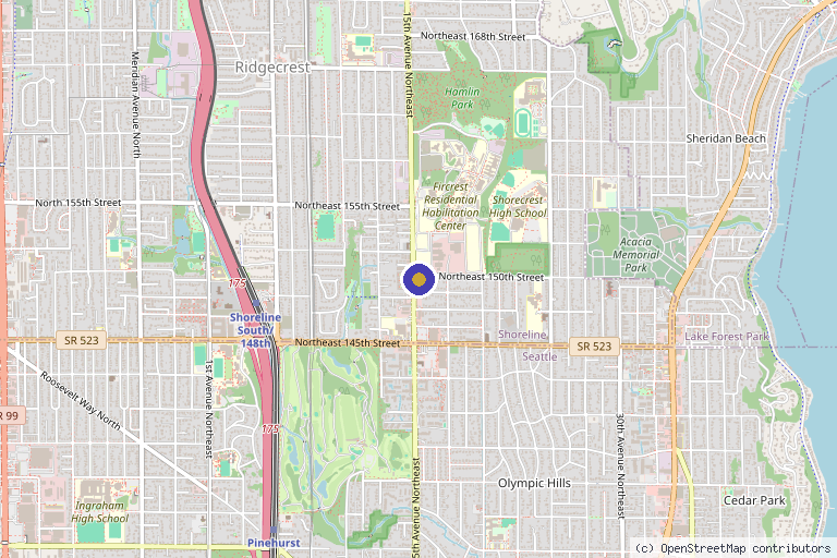Map showing the location of Bella MD Health and Wellness in Shoreline, WA