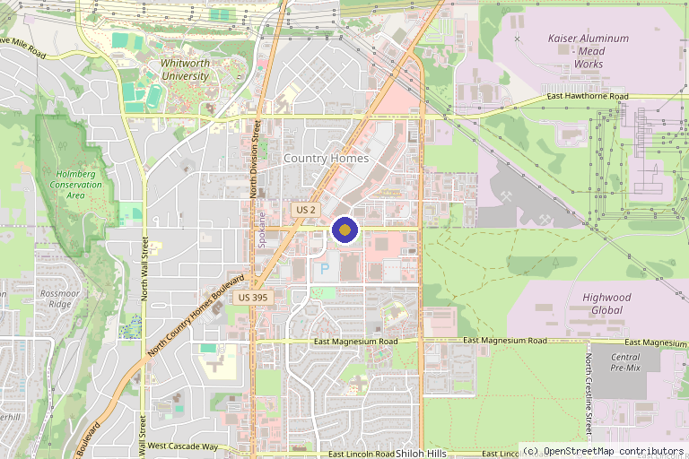 Map showing the location of Spring Stem Cell Therapy in Spokane, WA