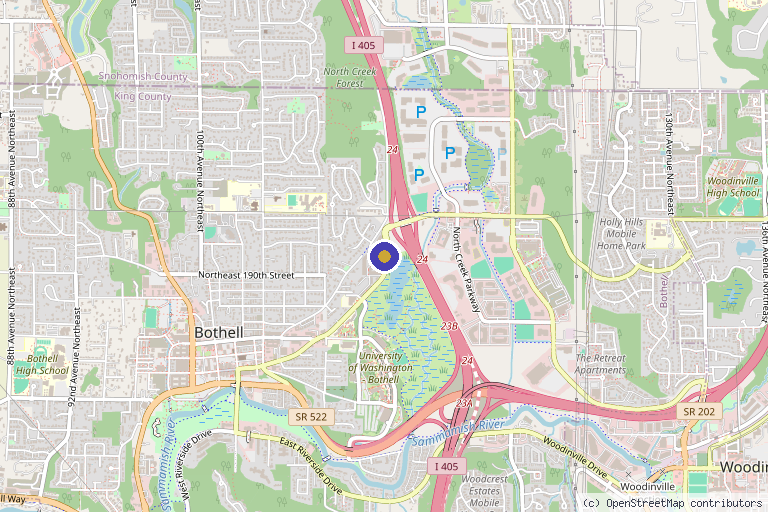 Map showing the location of SKIM Medical Spa in Bothell, WA