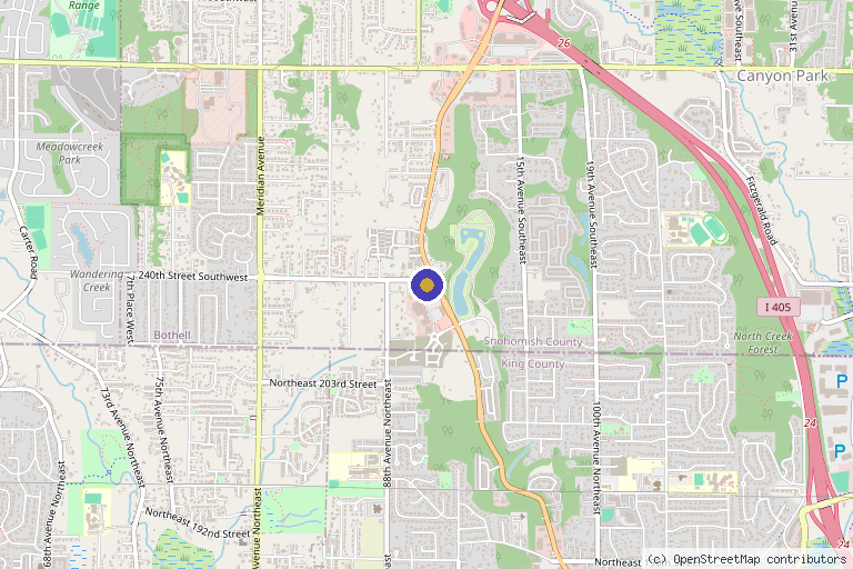 Map showing the location of Radiance Skin and Laser in Bothell, WA
