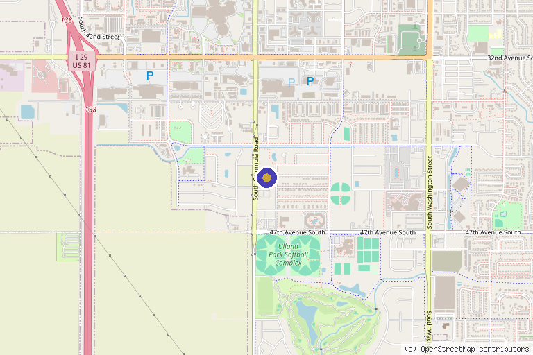 Map showing the location of The DRIPBaR Grand Forks in Grand Forks, ND