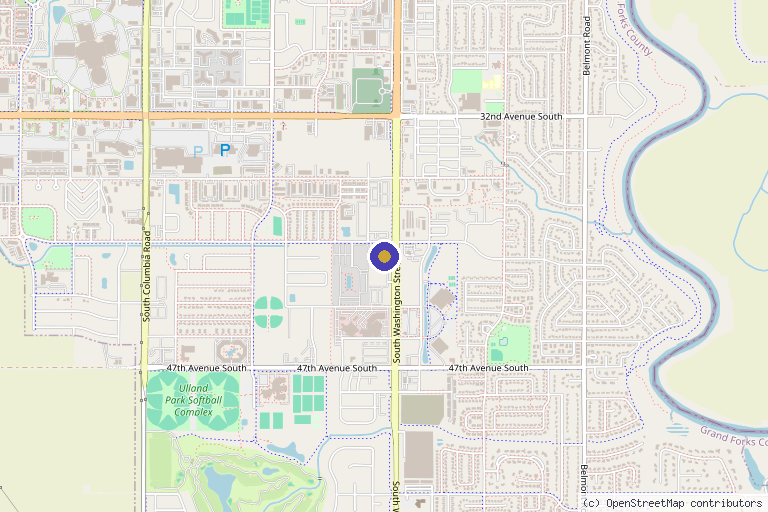 Map showing the location of Rayne Aesthetics Co, PLLC in Grand Forks, ND