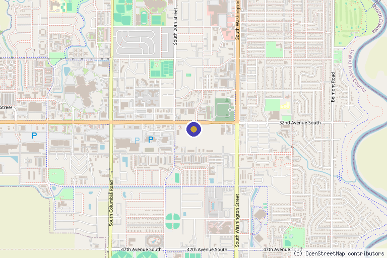 Map showing the location of Premier Aesthetics in Grand Forks, ND