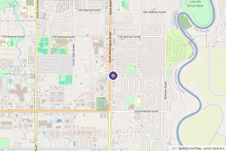 Map showing the location of Nectar IV Hydration & Wellness in Grand Forks, ND
