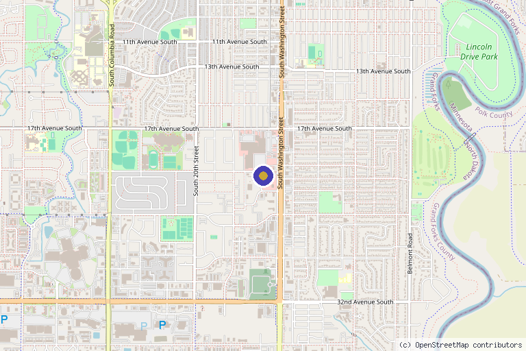 Map showing the location of Forks Wellness & Medical Weight Loss in Grand Forks, ND
