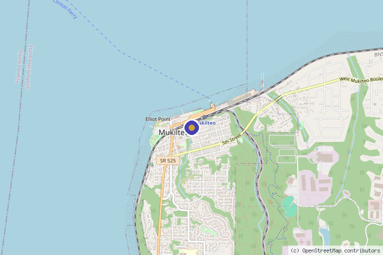 Map showing the location of Krueger Aesthetics in Mukilteo, WA