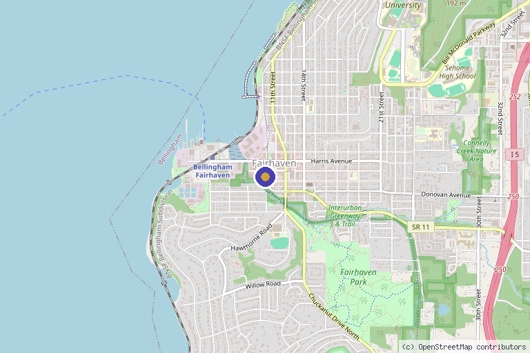 Map showing the location of Beauty Labs in Bellingham, WA