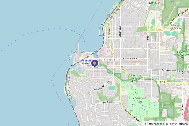 Map showing the location of Ola'nani Medspa in Bellingham, WA