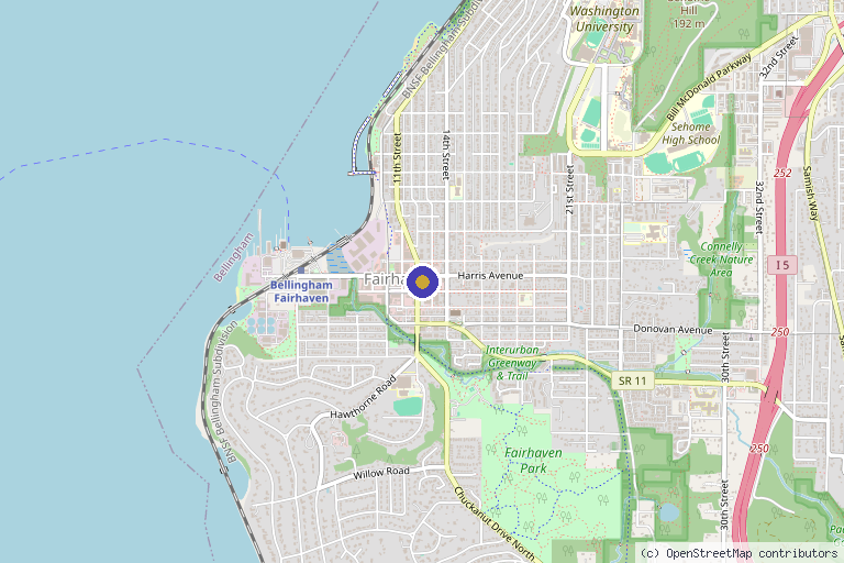 Map showing the location of Heliotrope Wellness PLLC in Bellingham, WA