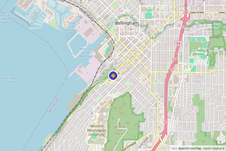 Map showing the location of Bohème Aesthetics and Wellness in Bellingham, WA